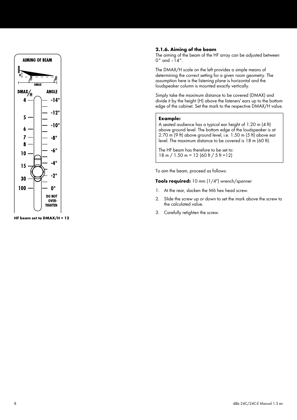Aiming of the beam | d&b 24C User Manual | Page 8 / 17
