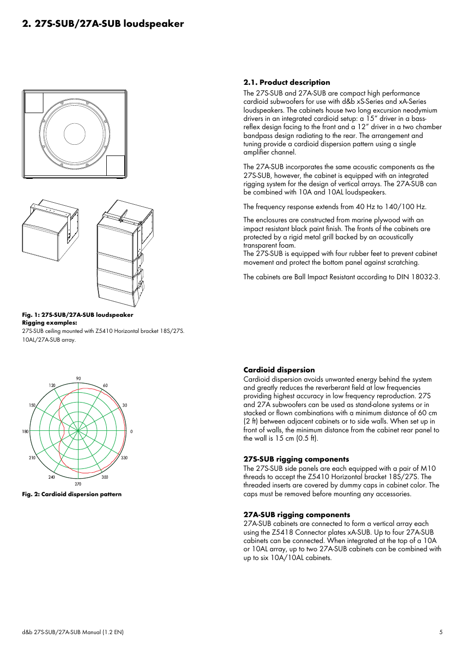 27s-sub/27a-sub loudspeaker, Product description | d&b 27S-SUB User Manual | Page 5 / 10