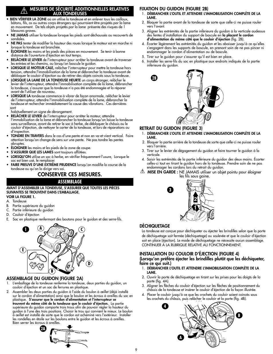 Conserver ces mesures, Assemblage | Black & Decker MM675 User Manual | Page 9 / 20