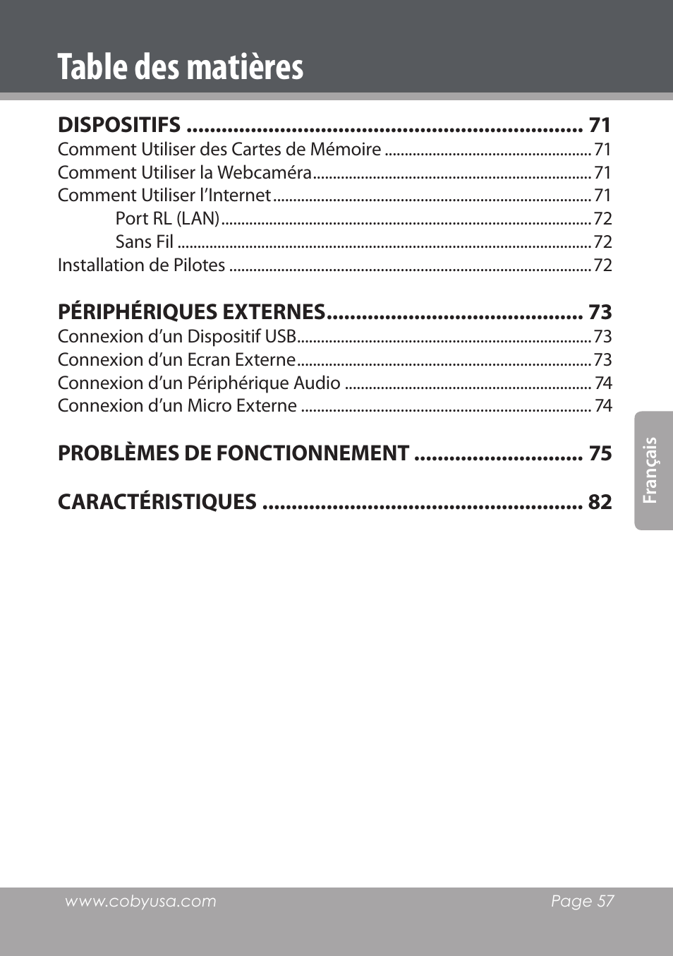 COBY electronic NBPC1220 User Manual | Page 57 / 136