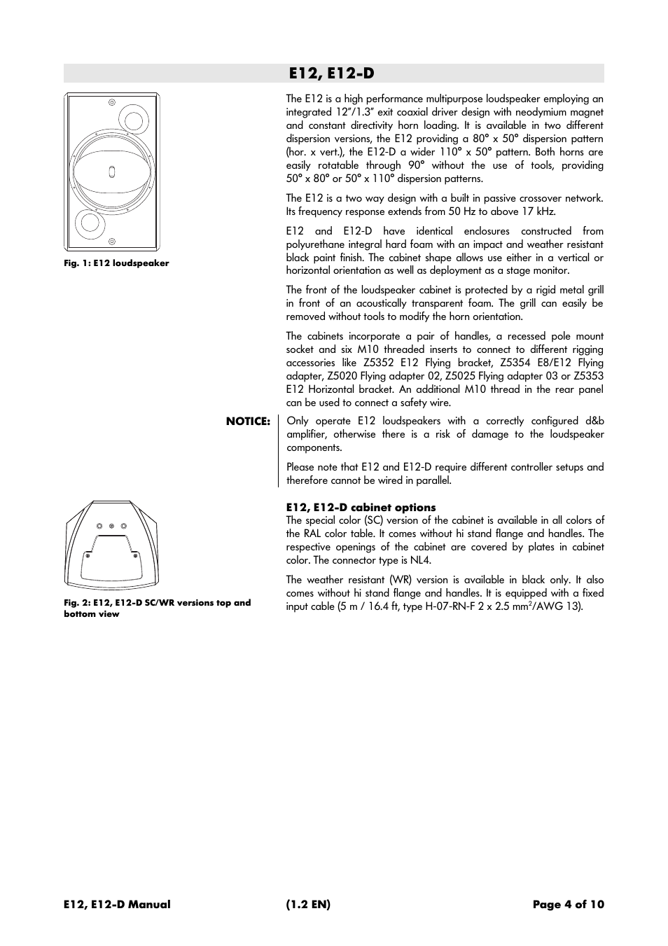 E12, e12-d | d&b E12 User Manual | Page 4 / 10
