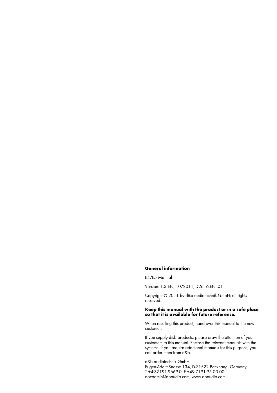 d&b E4 User Manual | Page 2 / 10