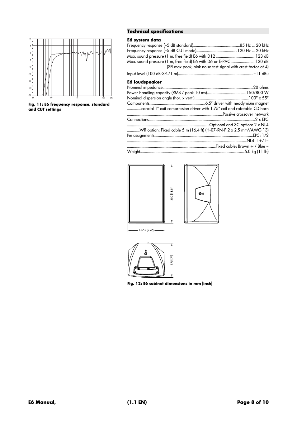 Technical specifications | d&b E6 User Manual | Page 8 / 10