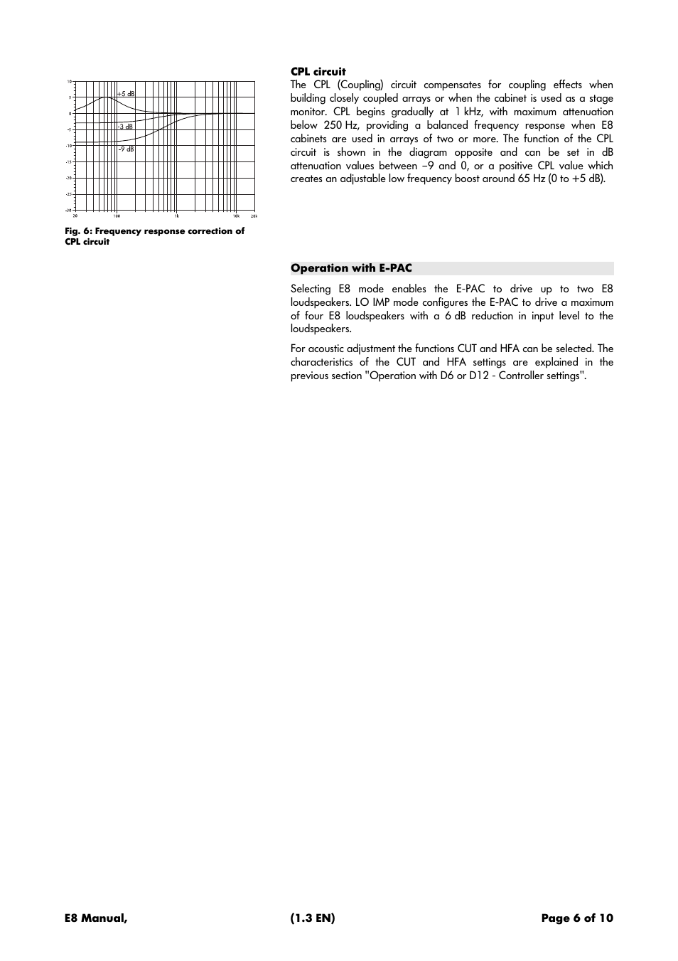 Operation with e-pac | d&b E8 User Manual | Page 6 / 10