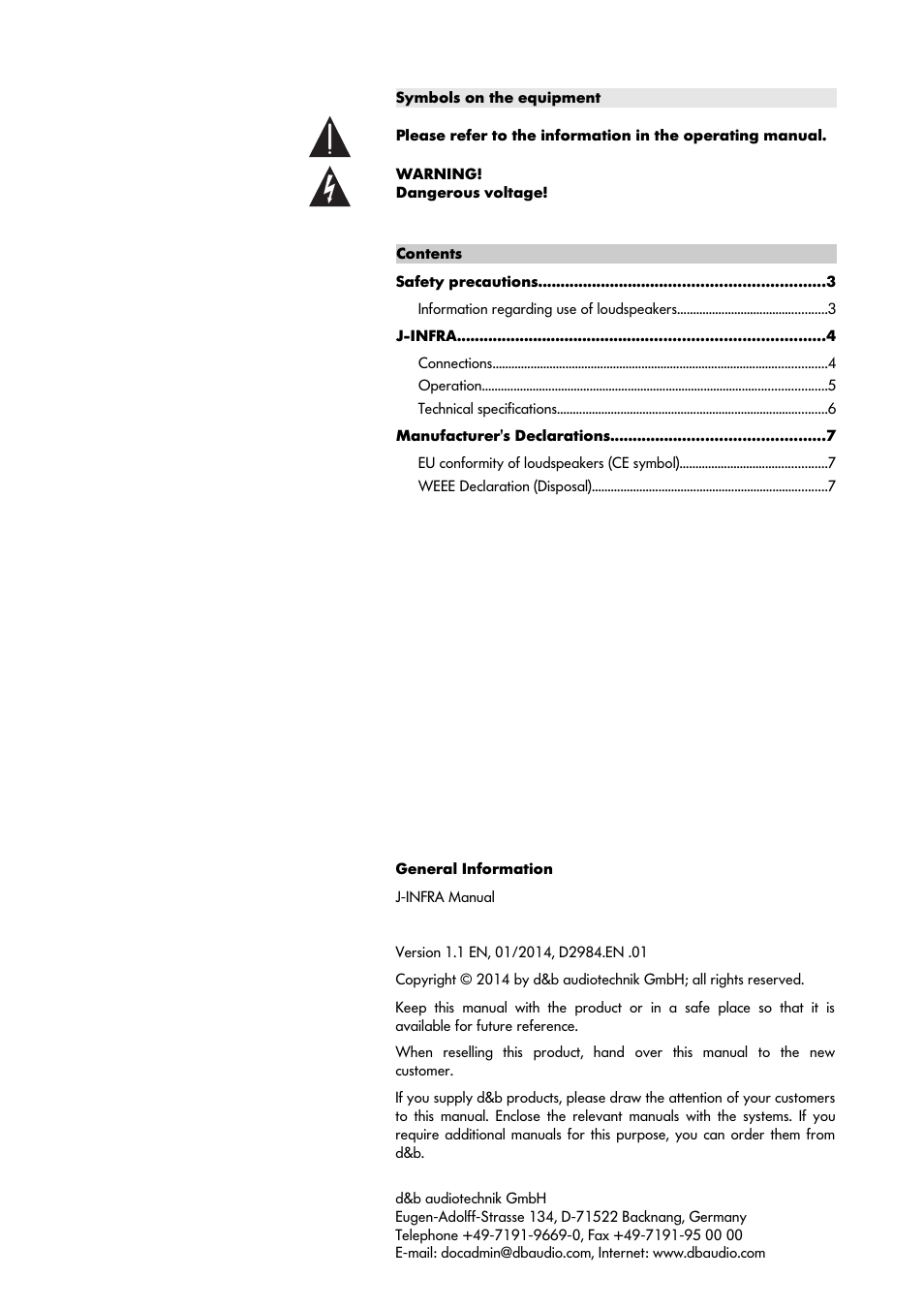 d&b J-INFRA User Manual | Page 2 / 8