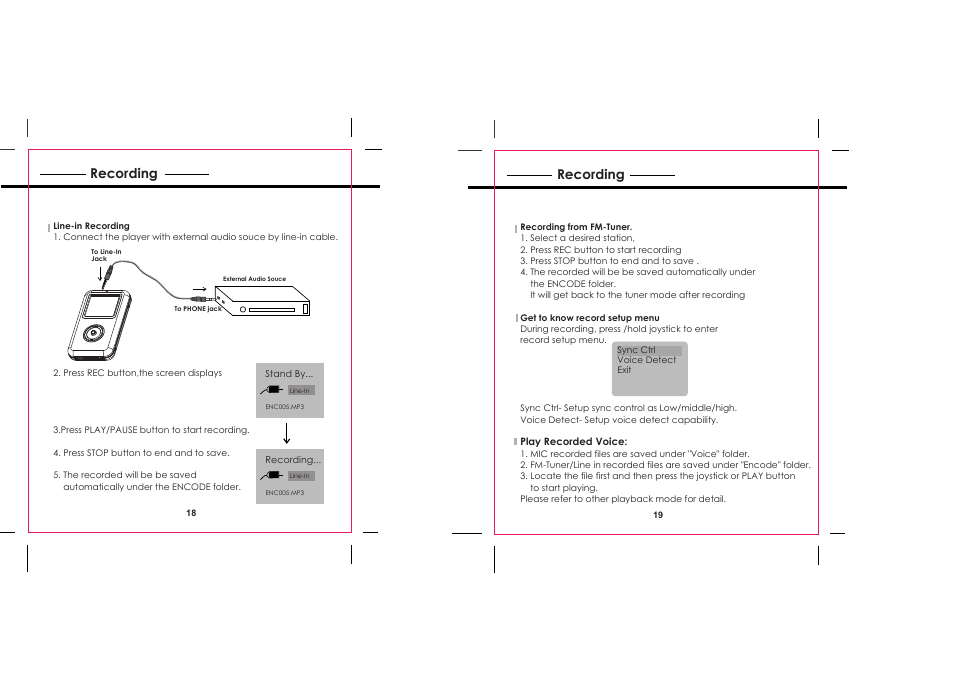 Recording | COBY electronic MPC941 User Manual | Page 10 / 17