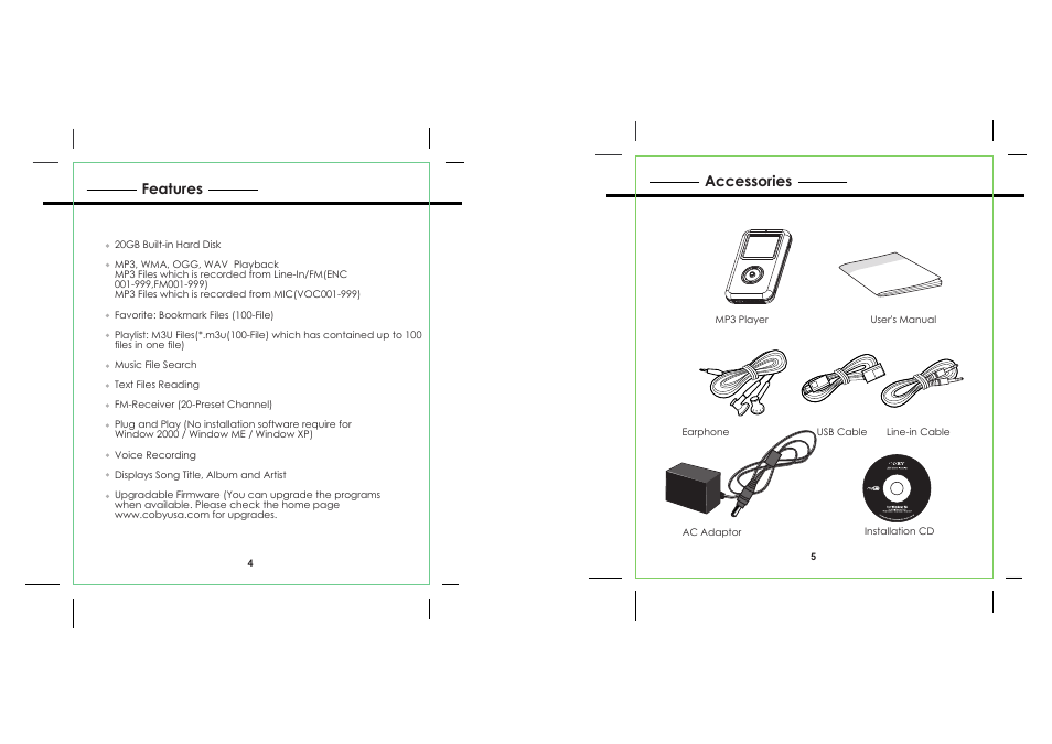 COBY electronic MPC941 User Manual | Page 3 / 17