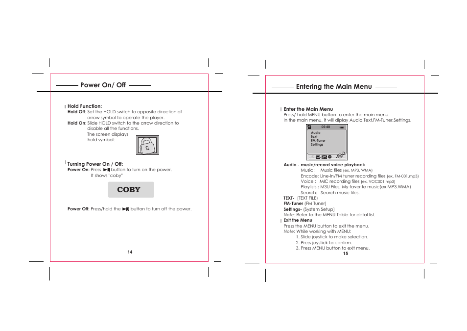 Coby | COBY electronic MPC941 User Manual | Page 8 / 17
