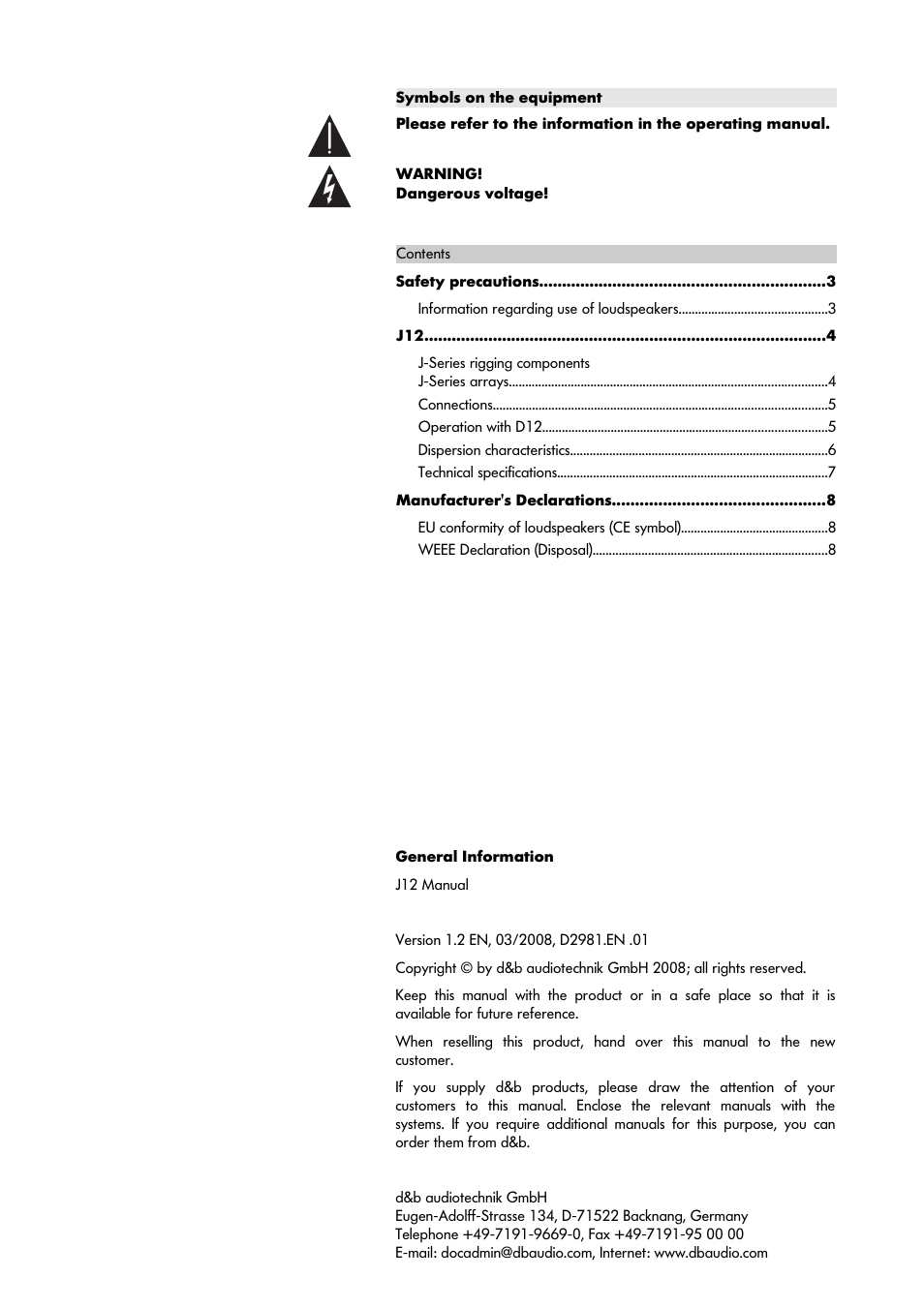 d&b J12 User Manual | Page 2 / 8