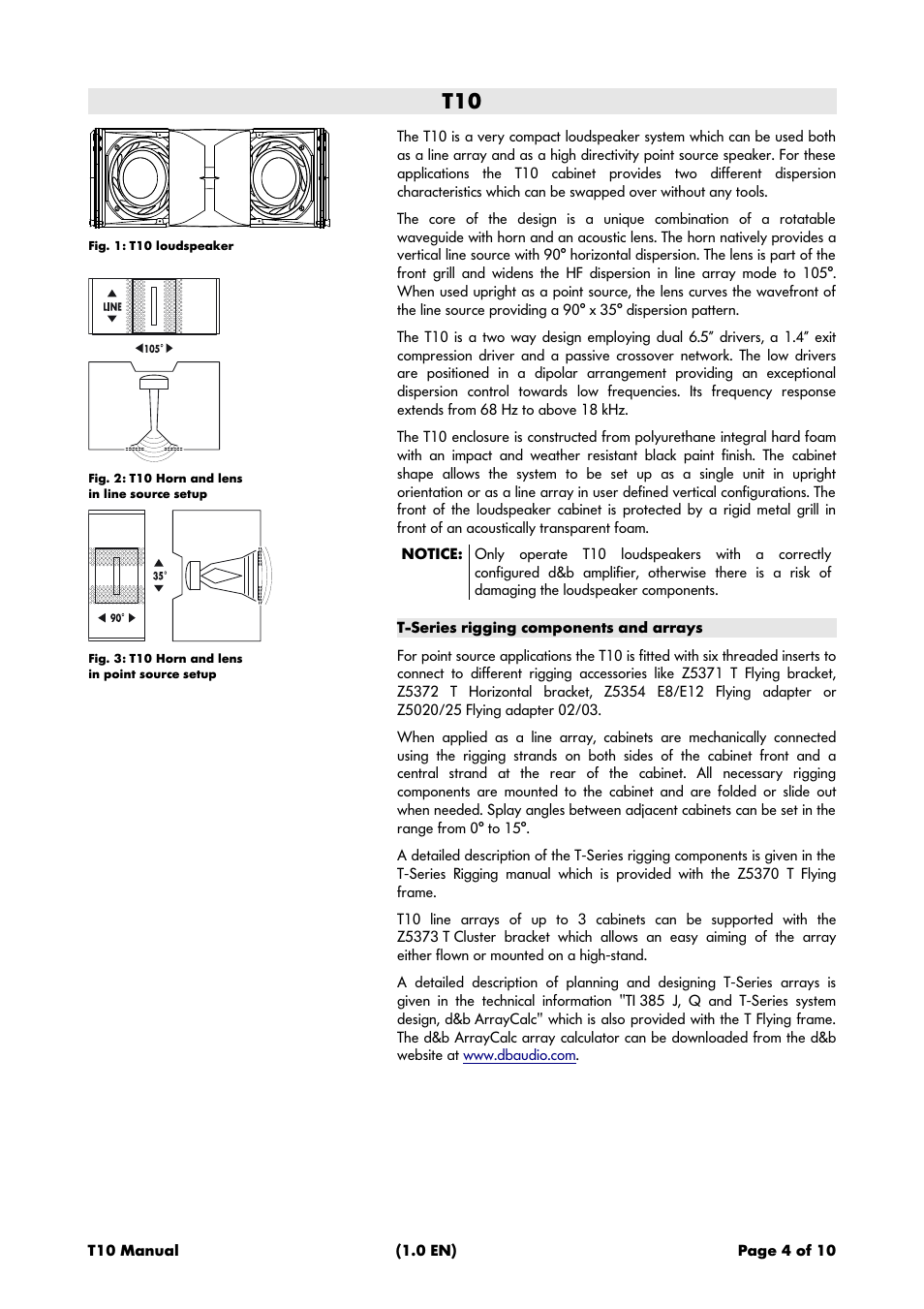T-series rigging components and arrays | d&b T10 User Manual | Page 4 / 10