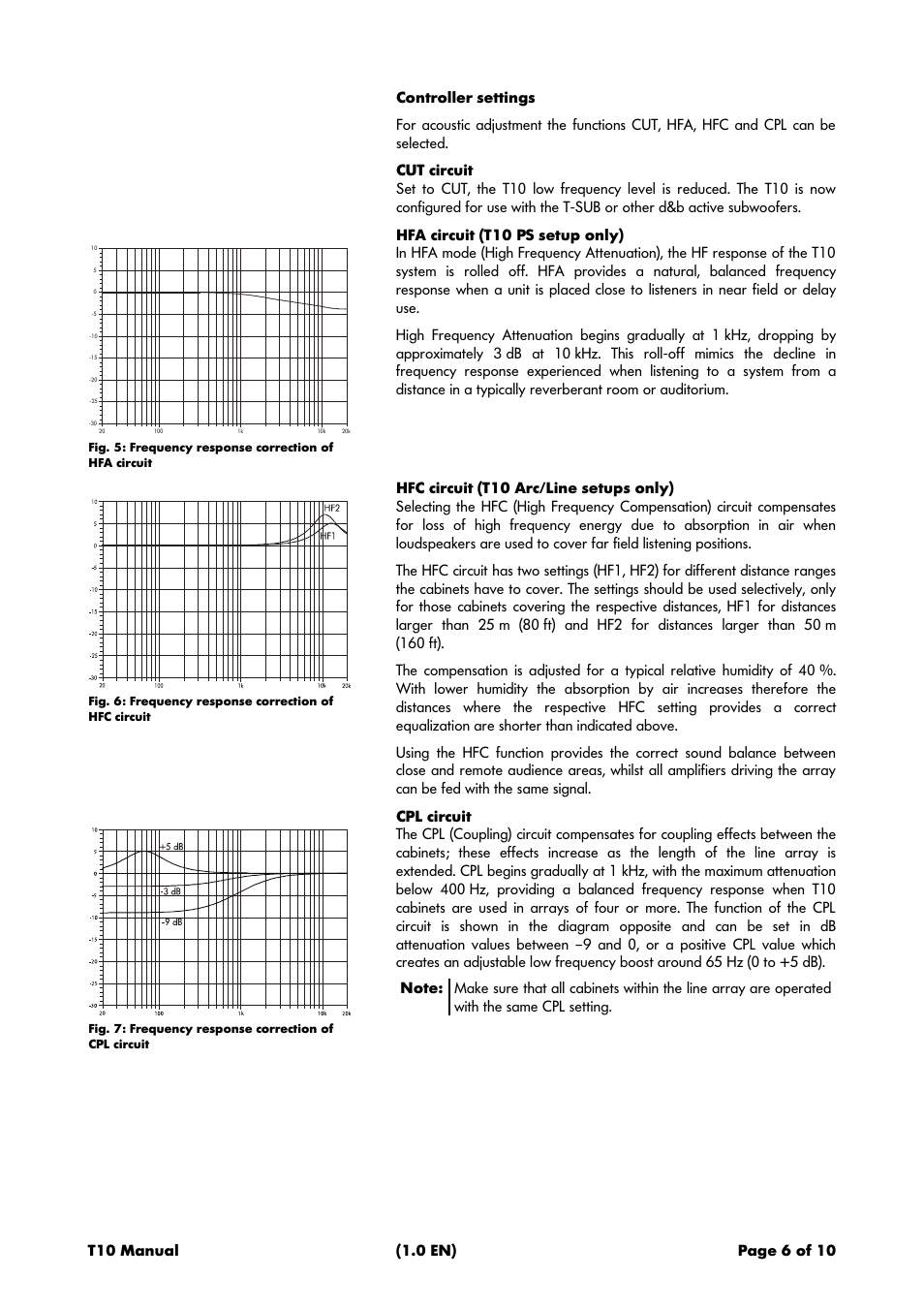Controller settings | d&b T10 User Manual | Page 6 / 10