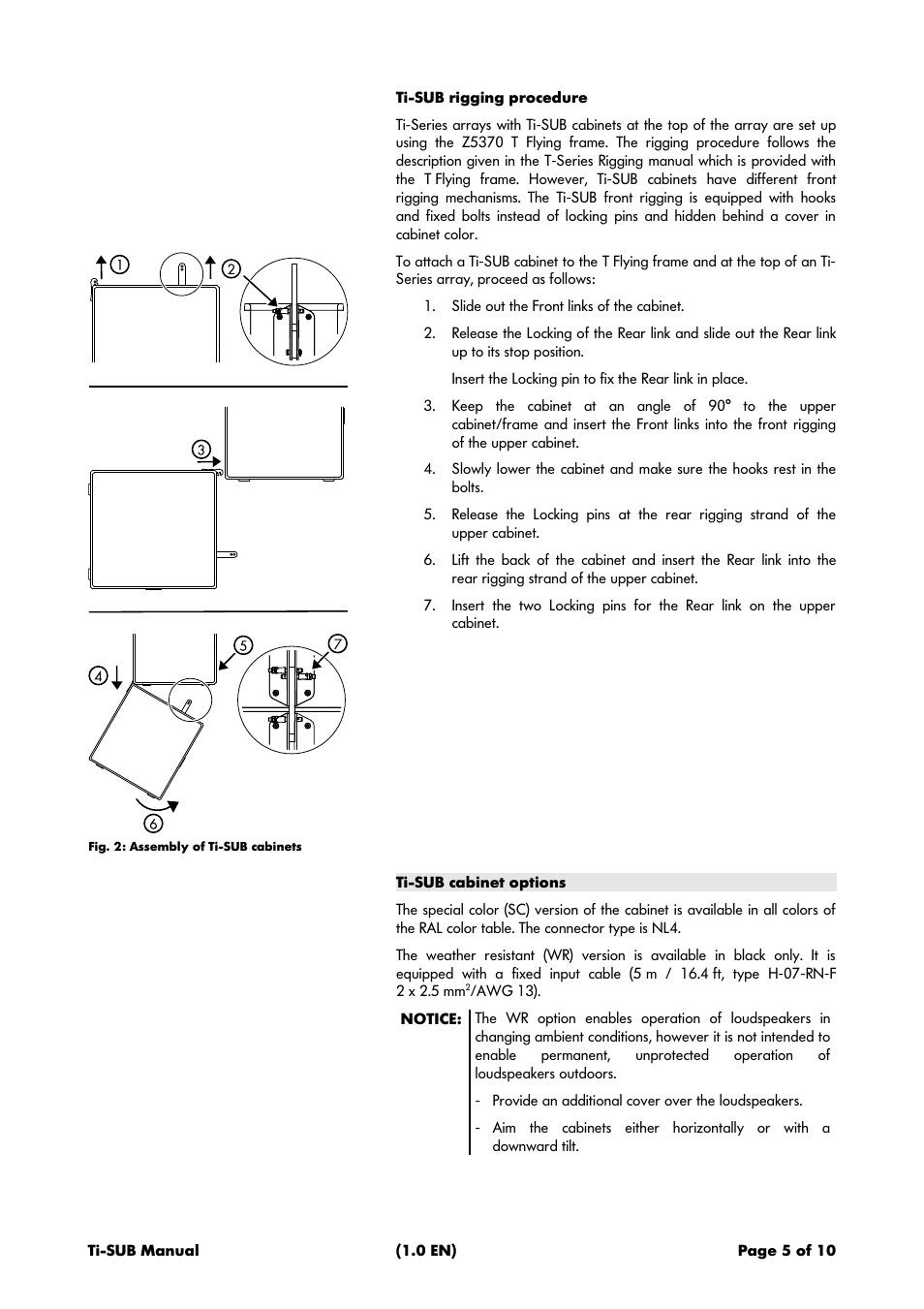 Ti-sub cabinet options | d&b Ti-SUB User Manual | Page 5 / 10