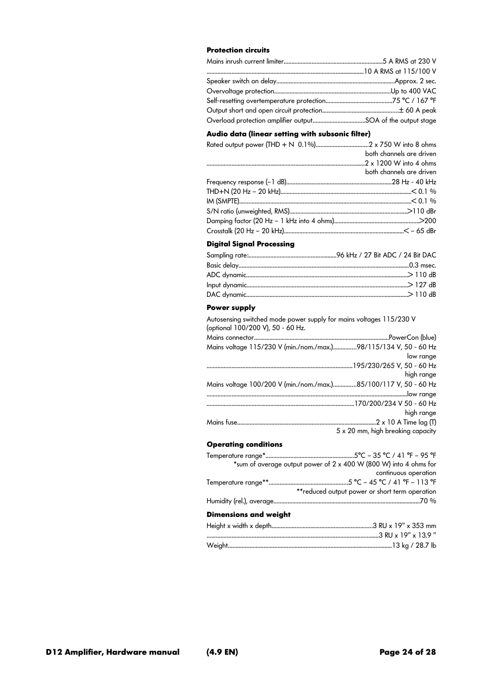 d&b D12 Hardware User Manual | Page 24 / 28