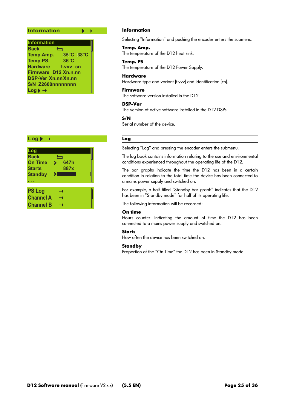 Ps log channel a channel b | d&b D12 Software User Manual | Page 25 / 36