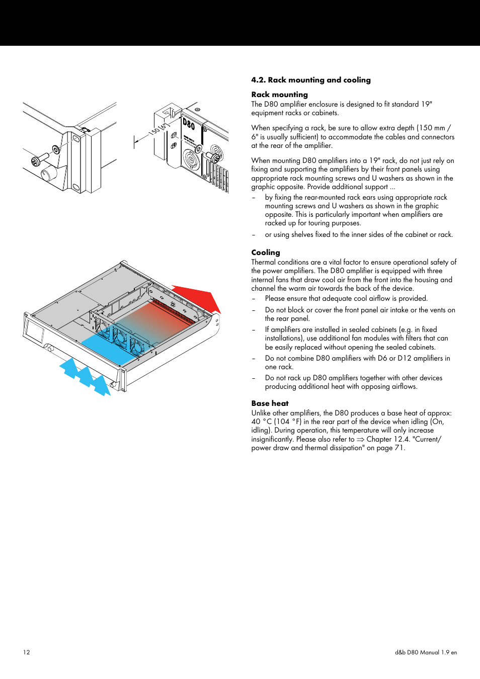 Rack mounting and cooling | d&b D80 User Manual | Page 12 / 84