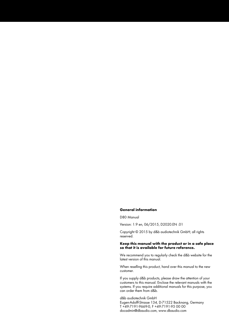 d&b D80 User Manual | Page 2 / 84