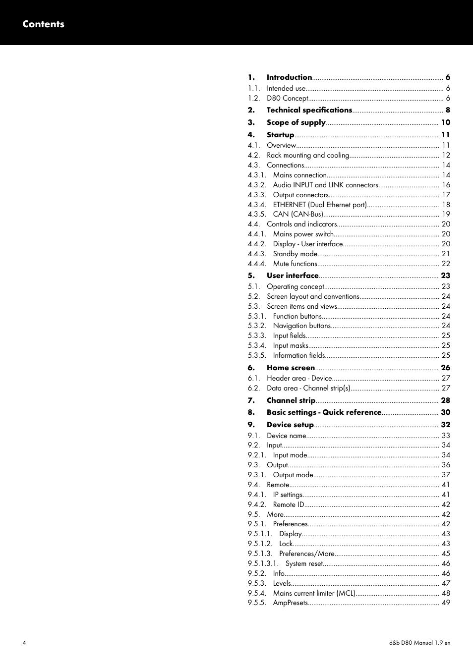 d&b D80 User Manual | Page 4 / 84