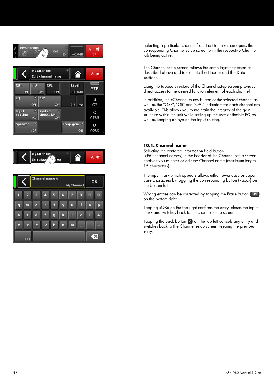 Channel name | d&b D80 User Manual | Page 52 / 84