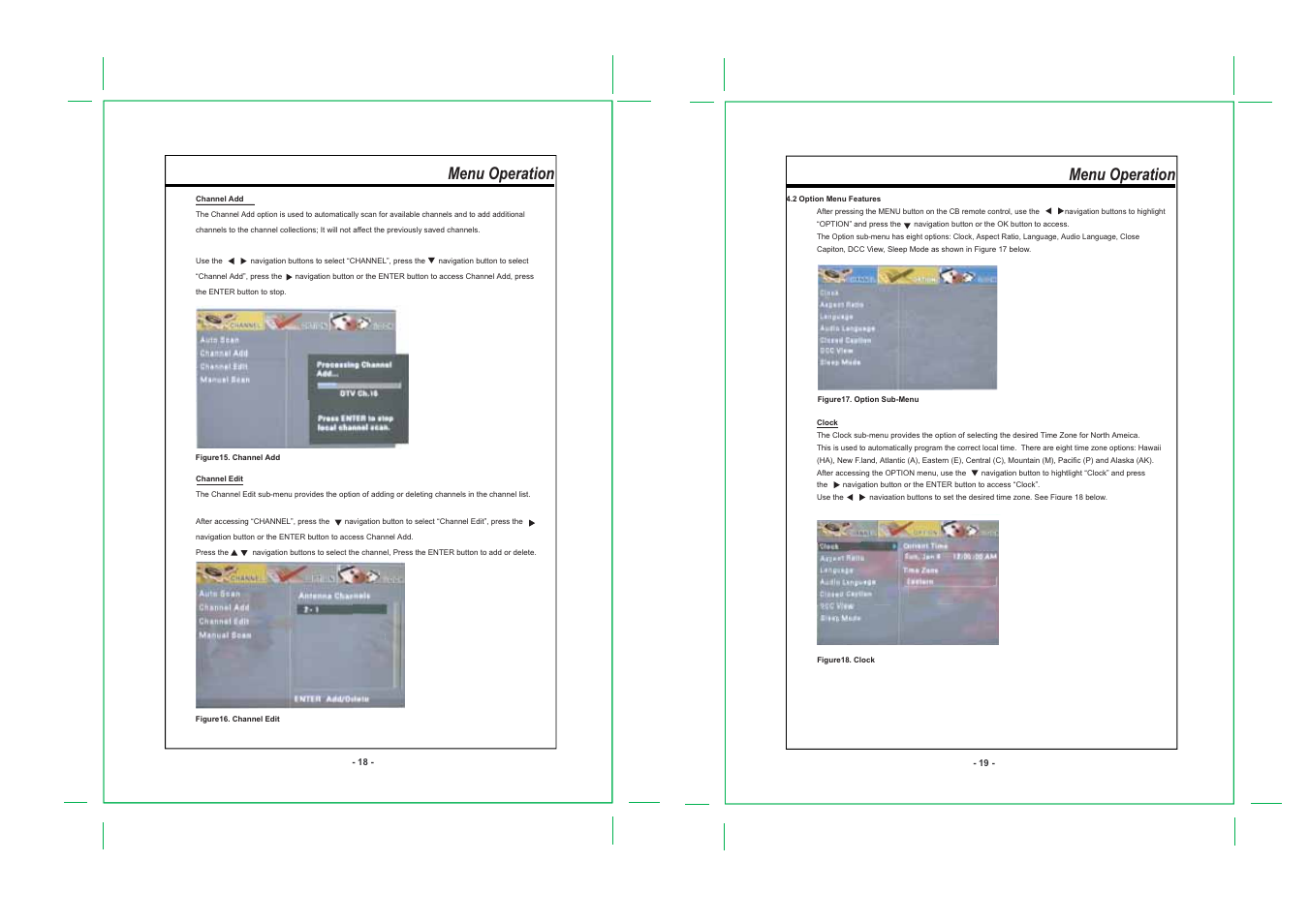 Menu operation | COBY electronic DTV-102 User Manual | Page 11 / 18