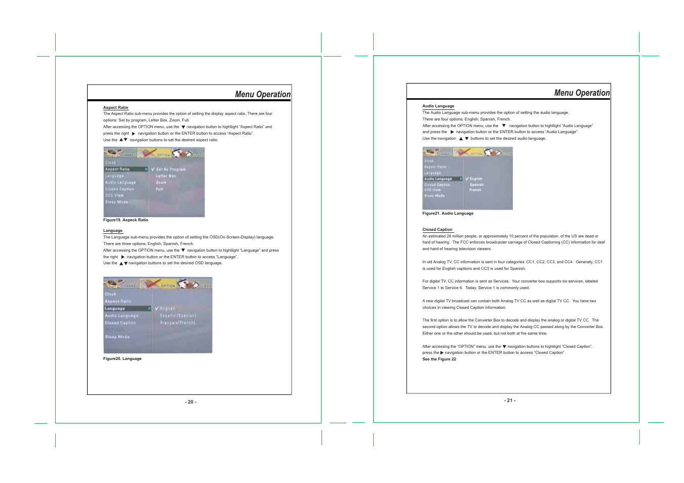 Menu operation | COBY electronic DTV-102 User Manual | Page 12 / 18