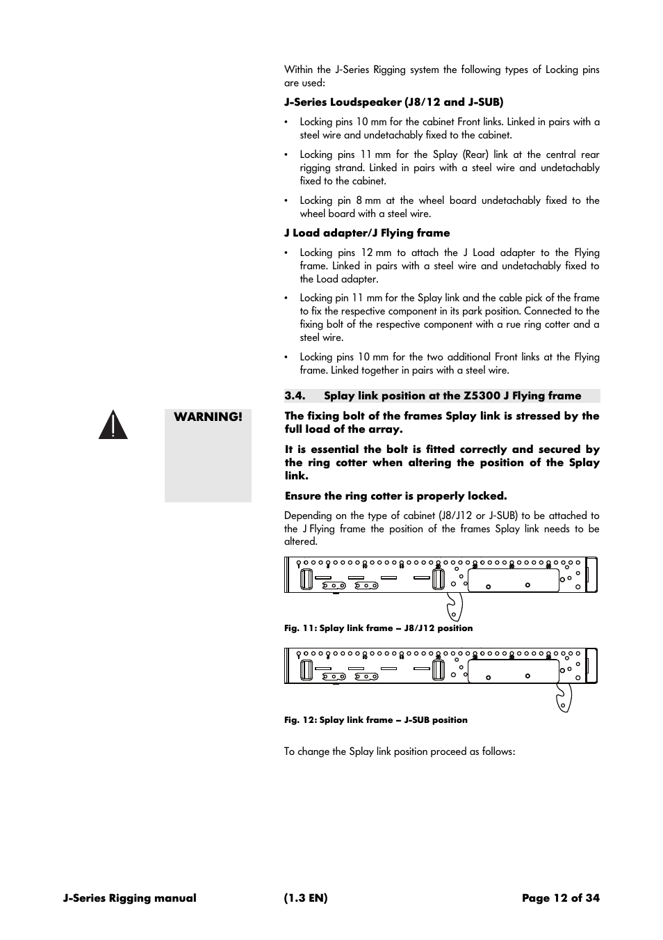Splay link position at the z5300 j flying frame | d&b J-Series User Manual | Page 12 / 34