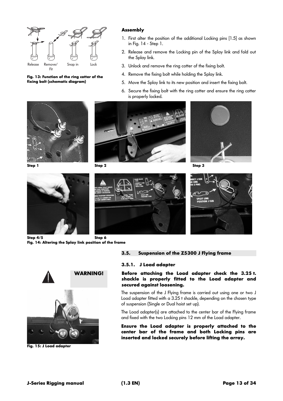 Suspension of the z5300 j flying frame, J load adapter | d&b J-Series User Manual | Page 13 / 34