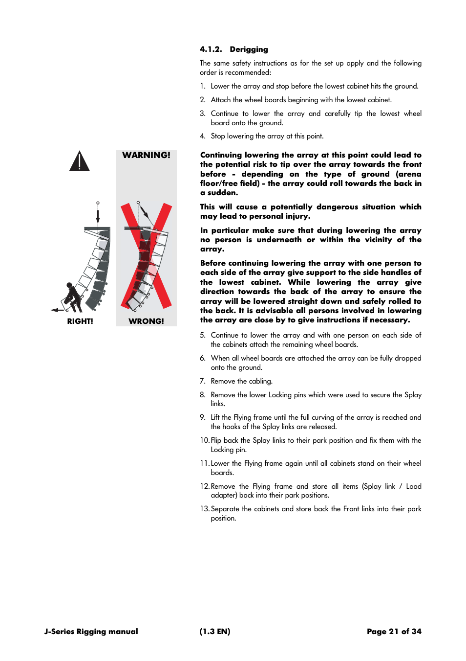 Derigging | d&b J-Series User Manual | Page 21 / 34