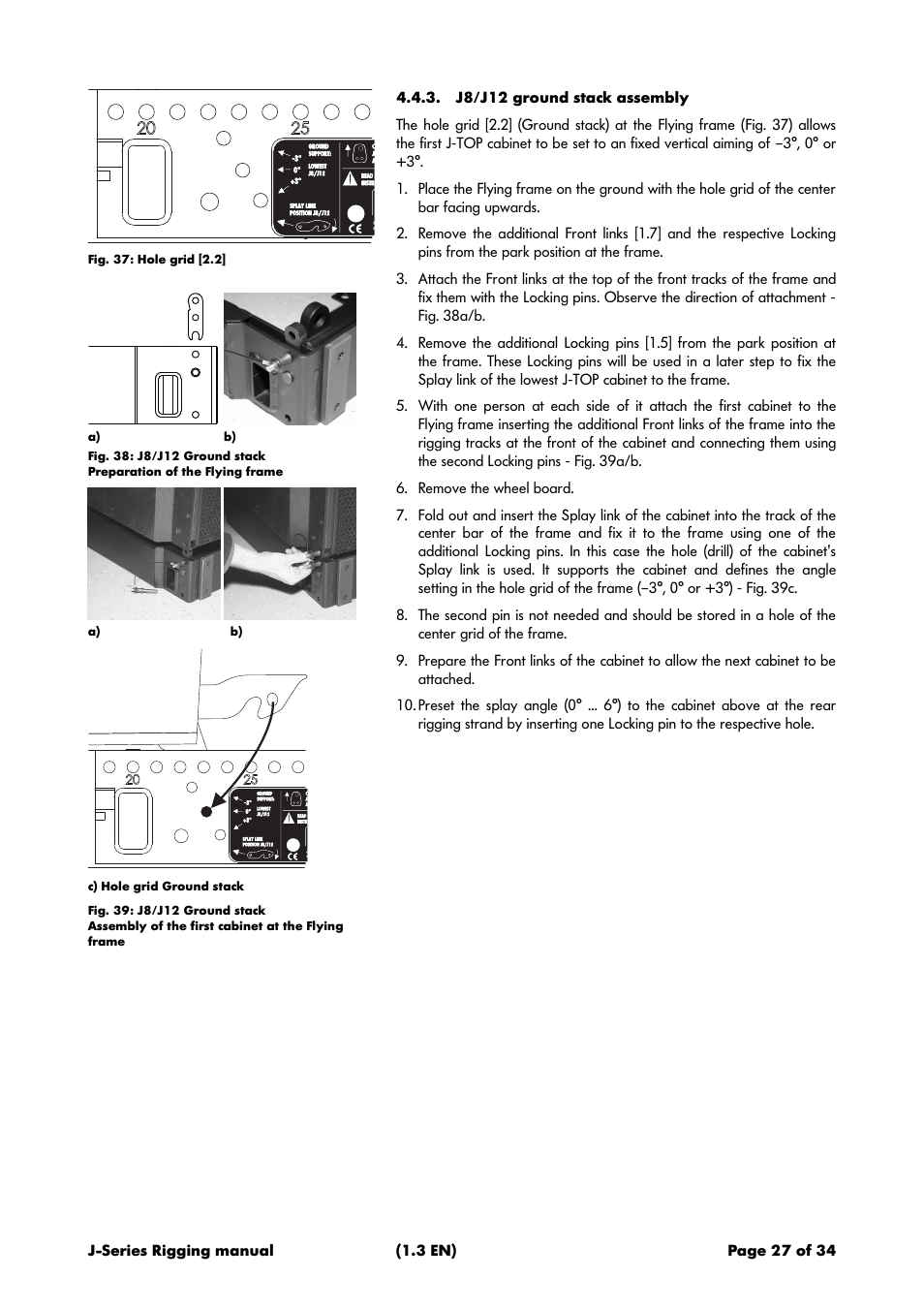 J8/j12 ground stack assembly | d&b J-Series User Manual | Page 27 / 34