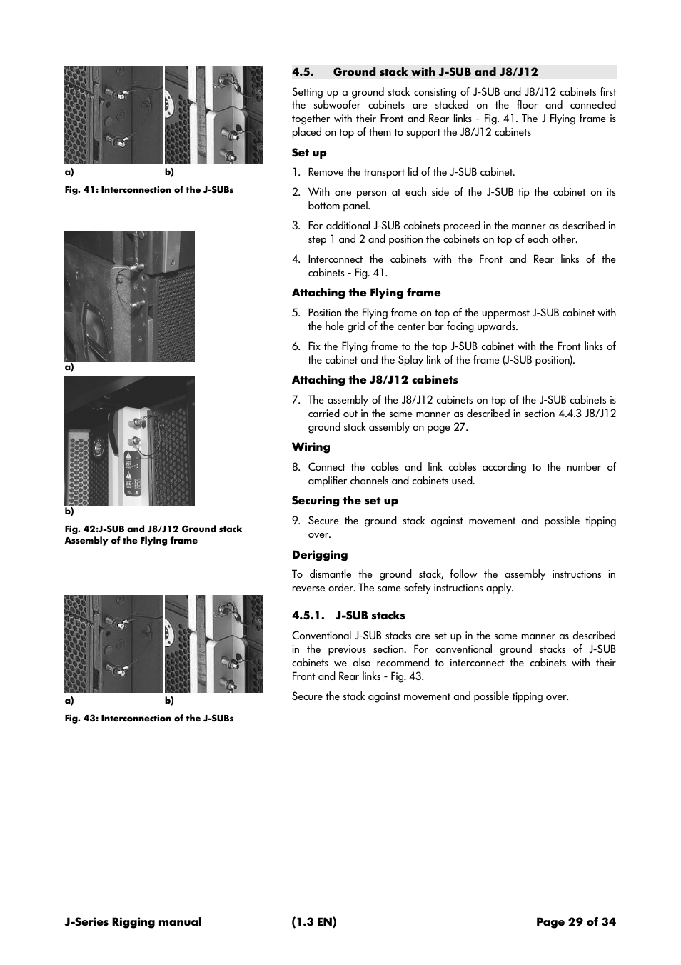 Ground stack with j-sub and j8/j12, J-sub stacks | d&b J-Series User Manual | Page 29 / 34