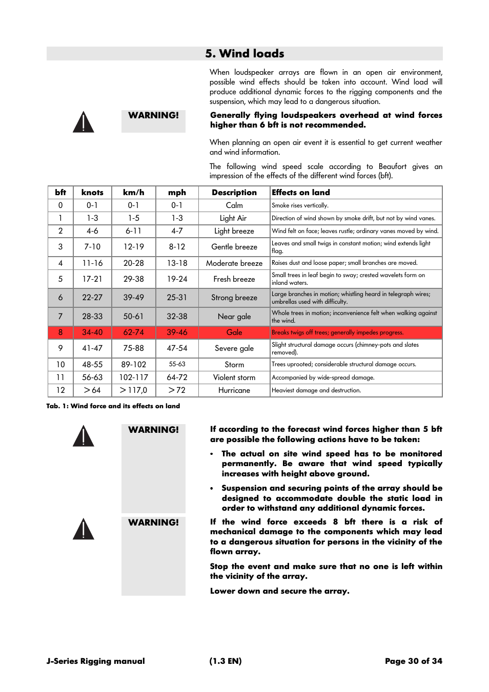 Wind loads | d&b J-Series User Manual | Page 30 / 34