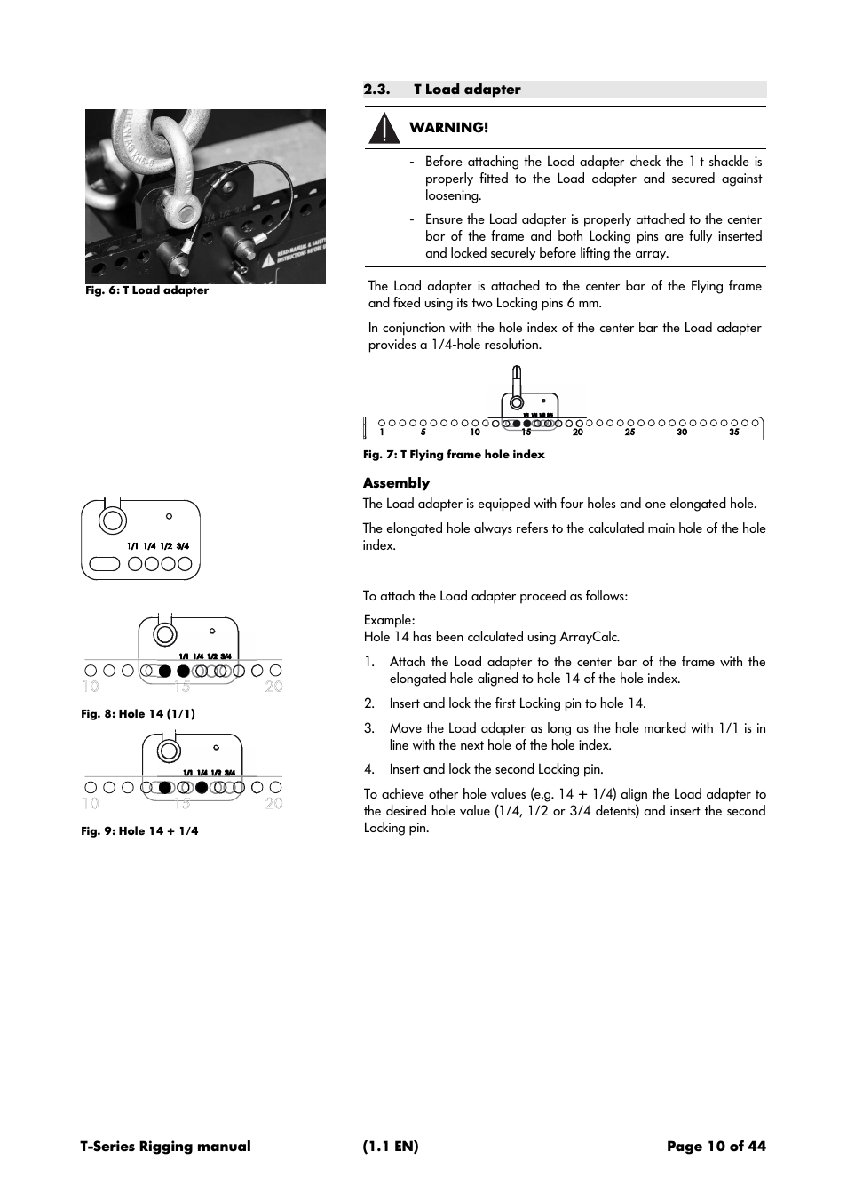 T load adapter, Assembly, 3 t load adapter | d&b T-Series User Manual | Page 10 / 44