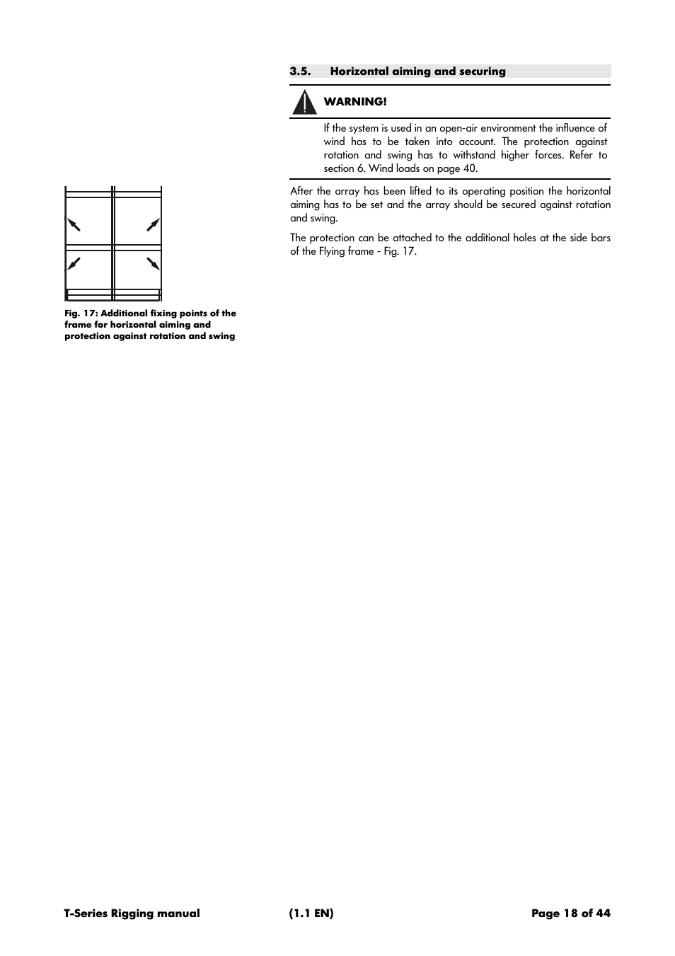 Horizontal aiming and securing | d&b T-Series User Manual | Page 18 / 44