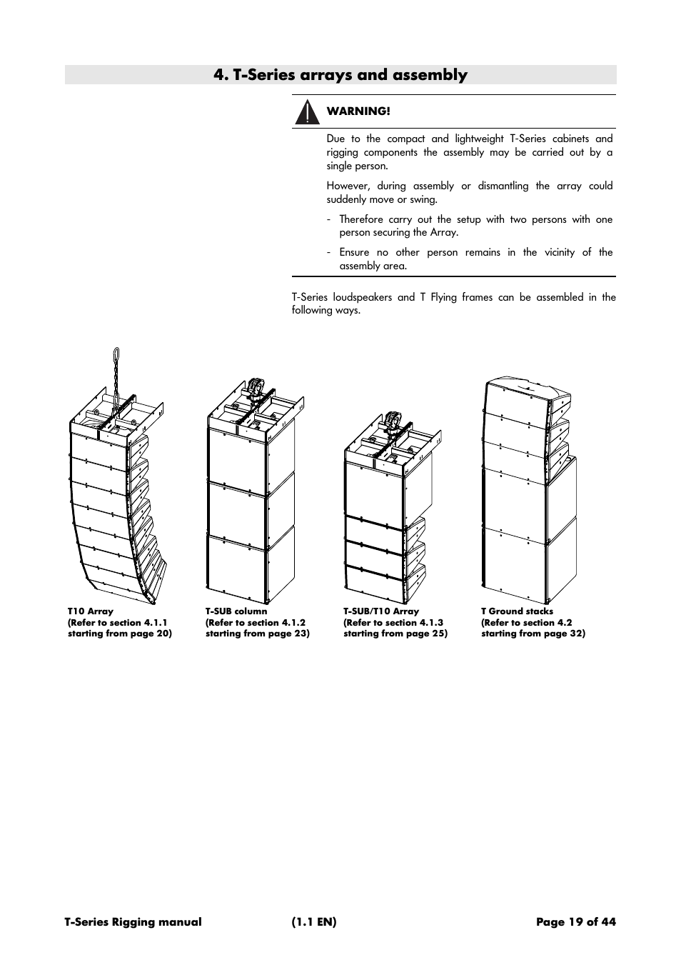 T-series arrays and assembly | d&b T-Series User Manual | Page 19 / 44