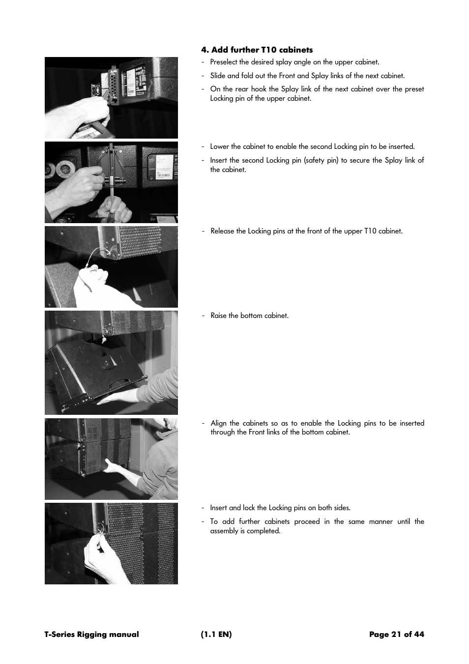 Add further t10 cabinets | d&b T-Series User Manual | Page 21 / 44
