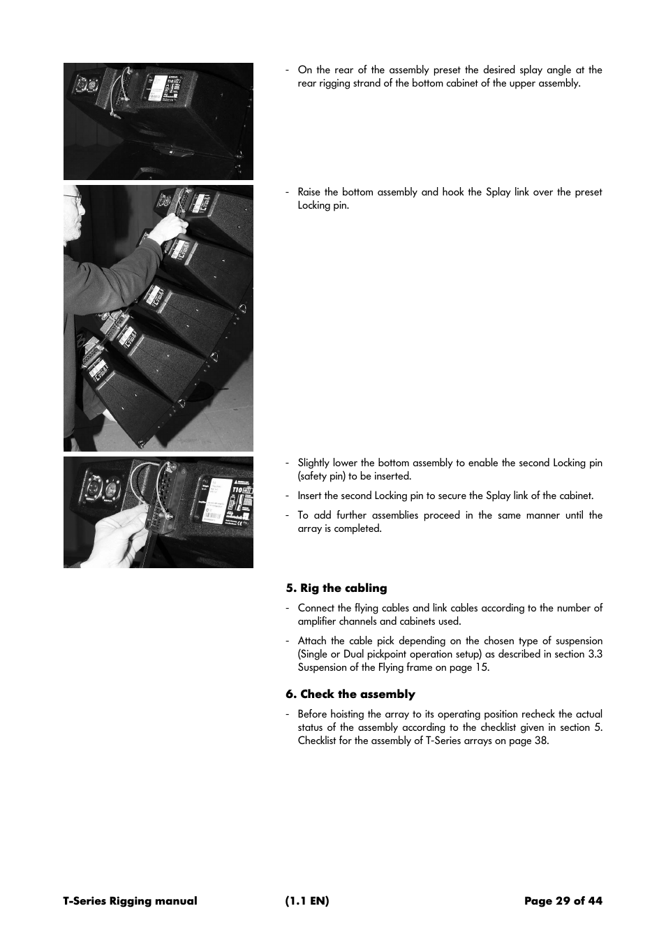 Rig the cabling, Check the assembly | d&b T-Series User Manual | Page 29 / 44