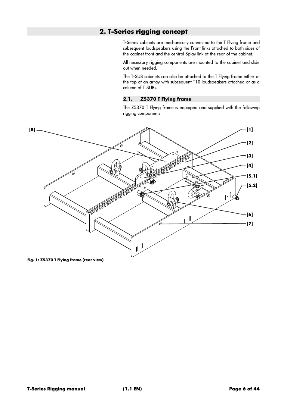 T-series rigging concept, Z5370 t flying frame | d&b T-Series User Manual | Page 6 / 44