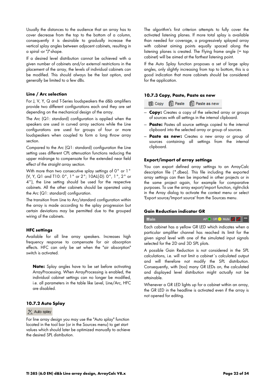 2 auto splay, 3 copy, paste, paste as new | d&b TI 385 d&b Line array design User Manual | Page 23 / 54