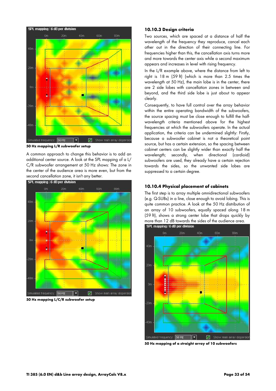 3 design criteria, 4 physical placement of cabinets | d&b TI 385 d&b Line array design User Manual | Page 33 / 54