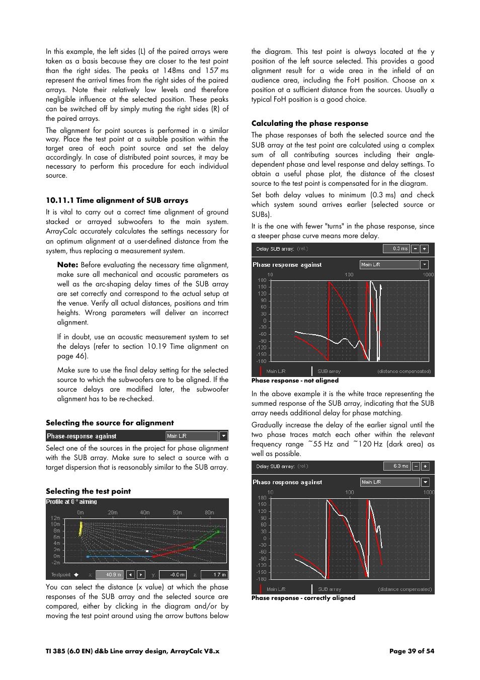 1 time alignment of sub arrays | d&b TI 385 d&b Line array design User Manual | Page 39 / 54