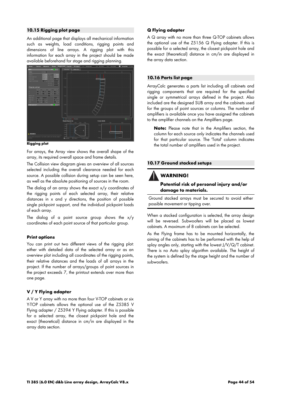 17 ground stacked setups | d&b TI 385 d&b Line array design User Manual | Page 44 / 54