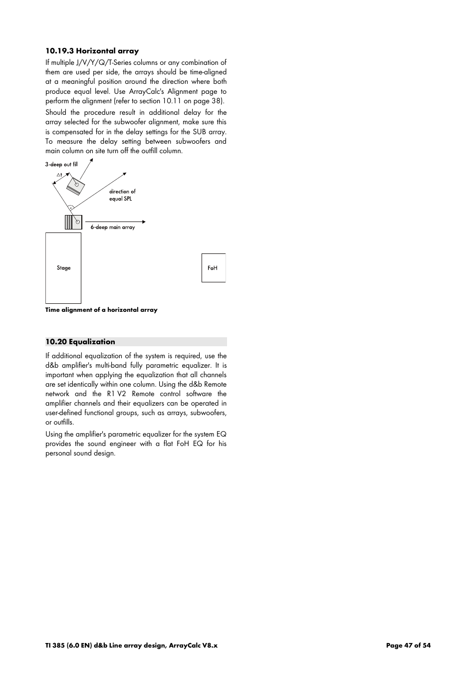 3 horizontal array, 20 equalization | d&b TI 385 d&b Line array design User Manual | Page 47 / 54