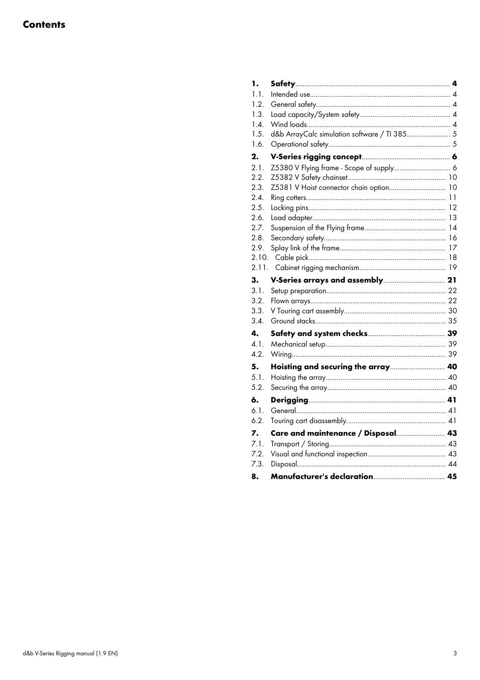 d&b V-Series User Manual | Page 3 / 46