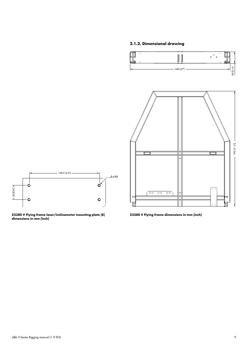 Dimensional drawing | d&b V-Series User Manual | Page 9 / 46