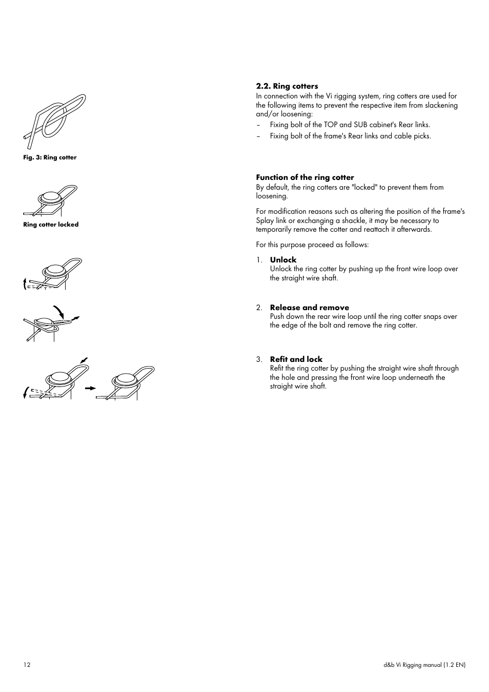 Ring cotters | d&b Vi User Manual | Page 12 / 37
