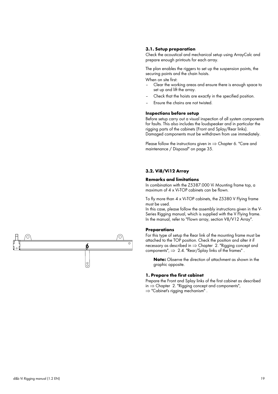 Setup preparation, Vi8/vi12 array, Setup preparation 3.2. vi8/vi12 array | d&b Vi User Manual | Page 19 / 37