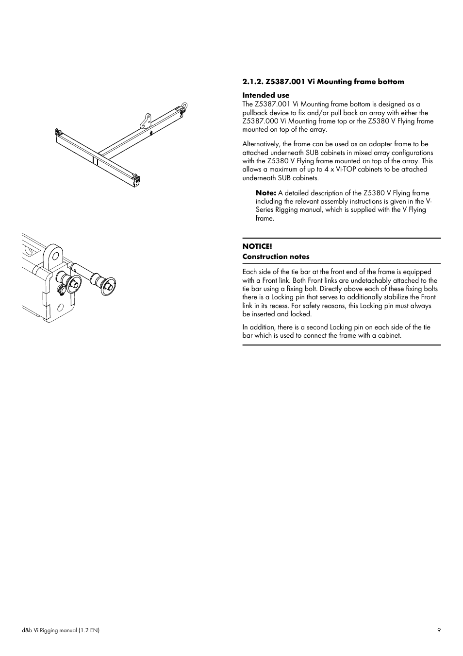 Z5387.001 vi mounting frame bottom | d&b Vi User Manual | Page 9 / 37