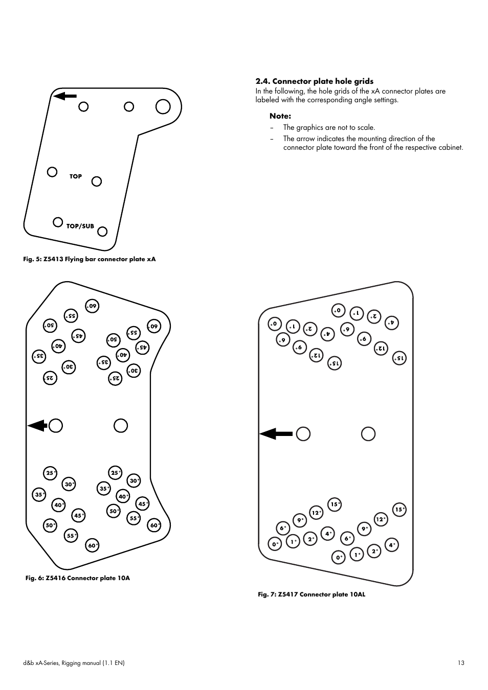 Connector plate hole grids | d&b xA-Series User Manual | Page 13 / 23
