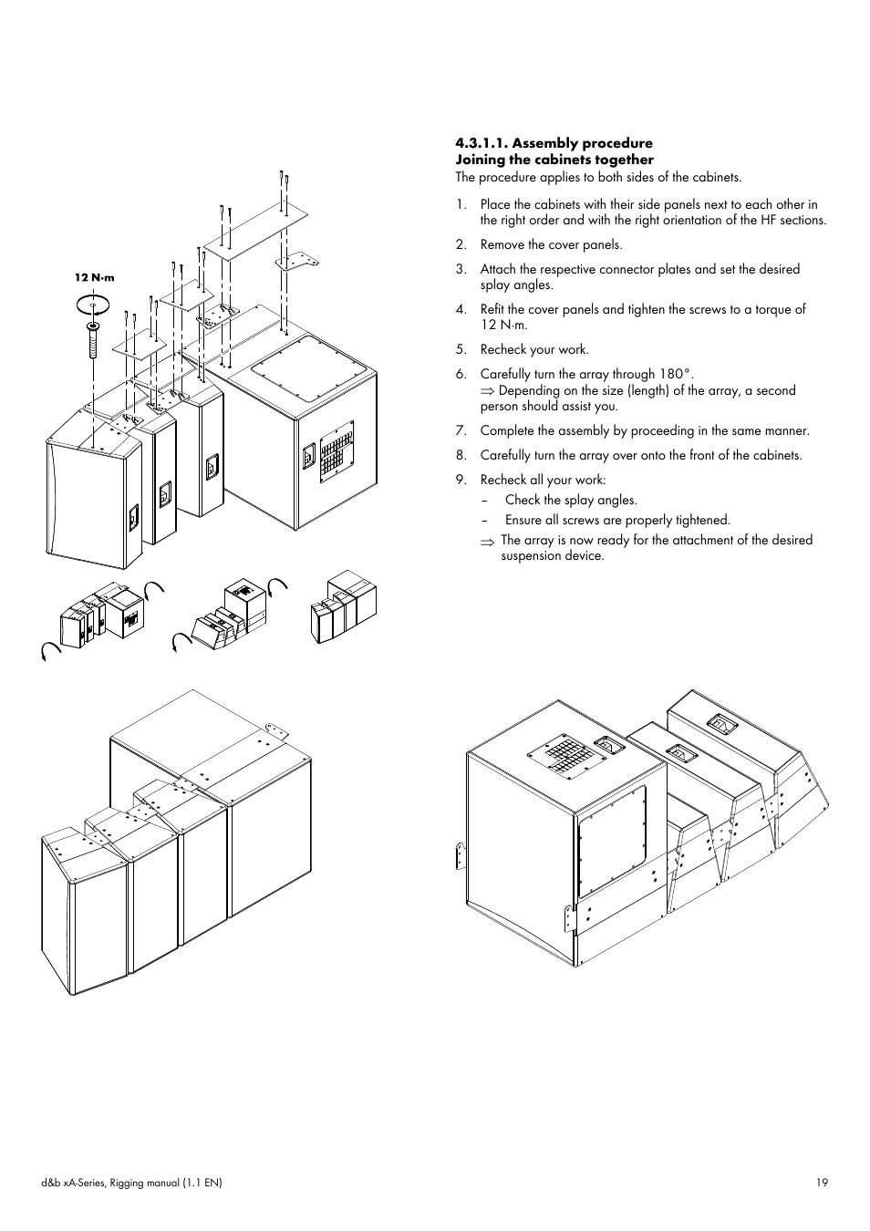 Assembly procedure | d&b xA-Series User Manual | Page 19 / 23