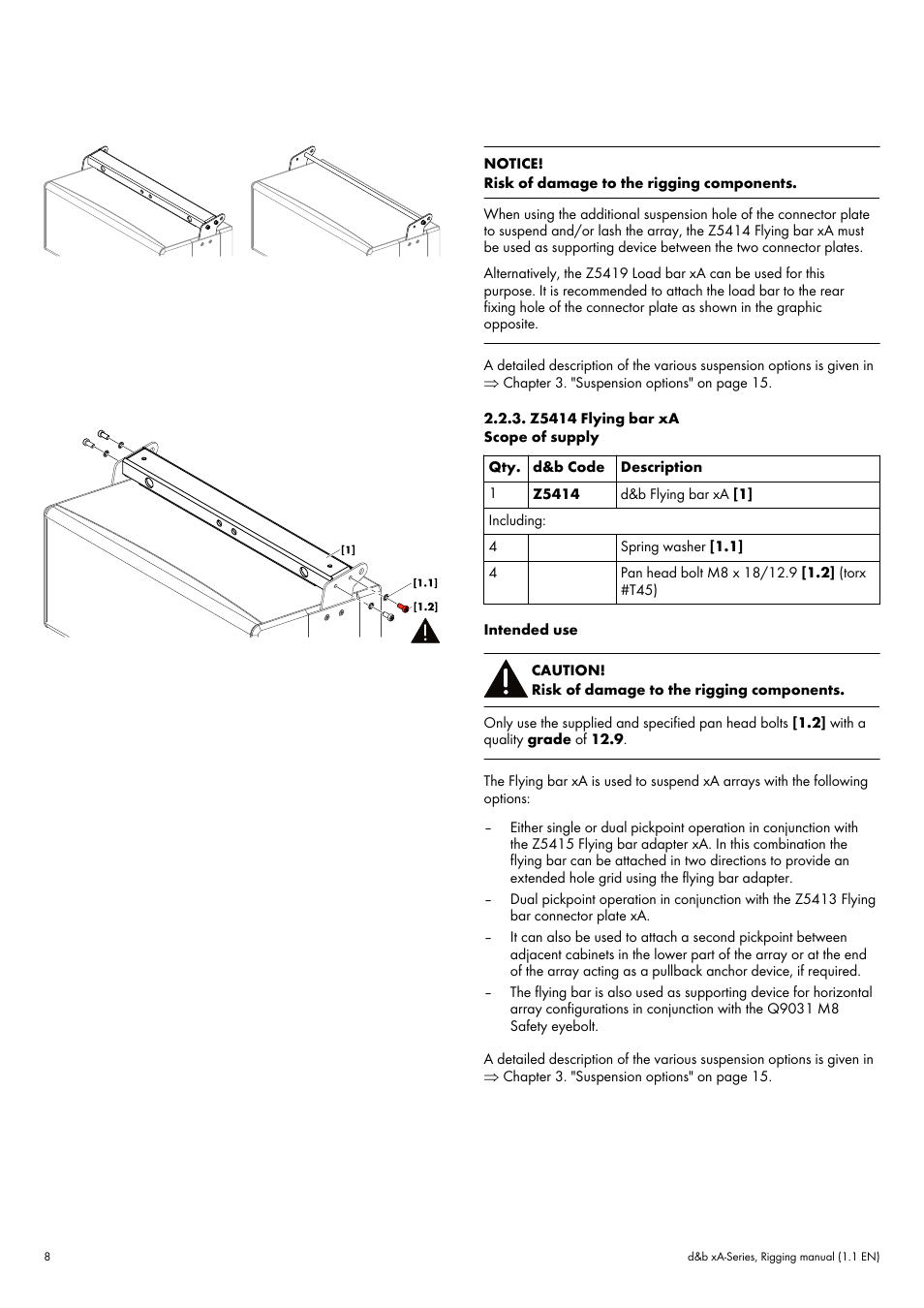 Z5414 flying bar xa | d&b xA-Series User Manual | Page 8 / 23