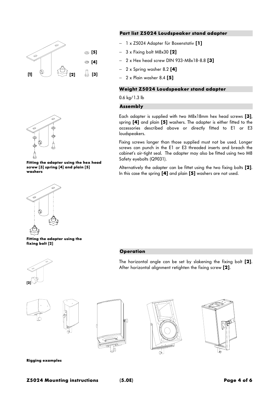 d&b Z5024 Loudspeaker stand adapter User Manual | Page 4 / 6